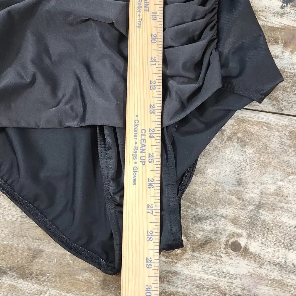 Miraclesuit One Piece Swimsuit Ruched Black Size 14 Beach Slimming Tummy Control